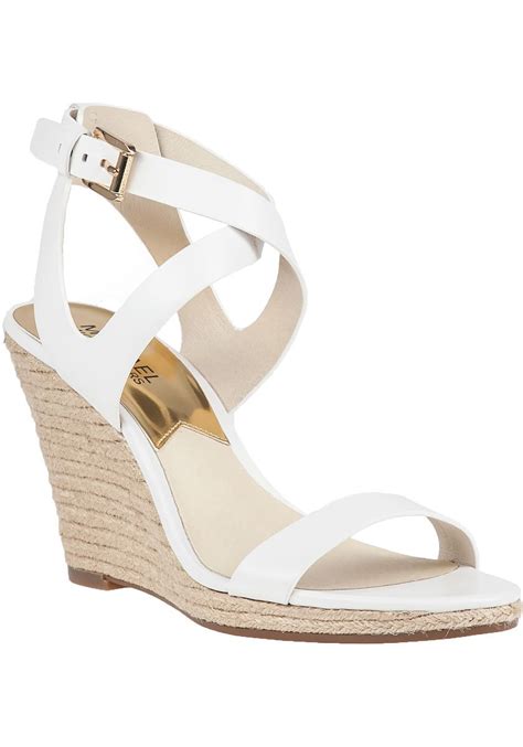 michael kors white leather sandals.